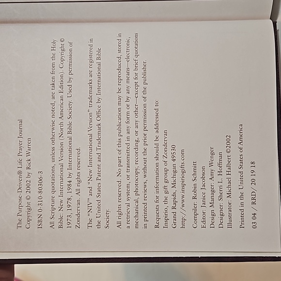 The Purpose Driven Life Journal Rick Warren  Inspirio Prayer Book 2002 - Picture 6 of 17
